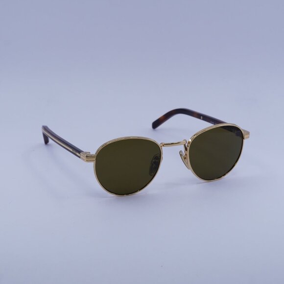 Prada PRB52S 5AK09Z Sunglasses Gold Round Frame, Dark Brown Lenses main image 4
